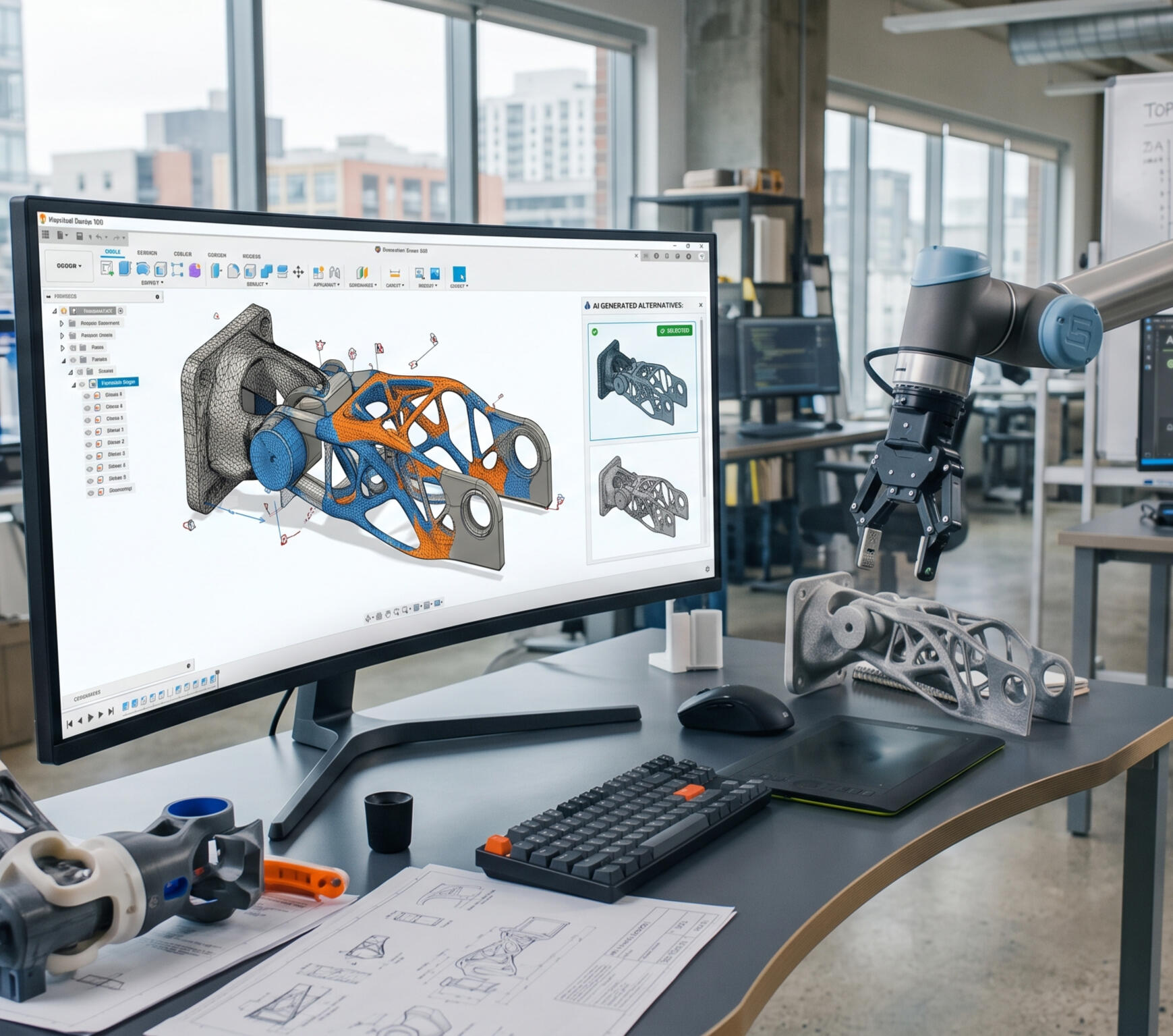 CAD design on screen